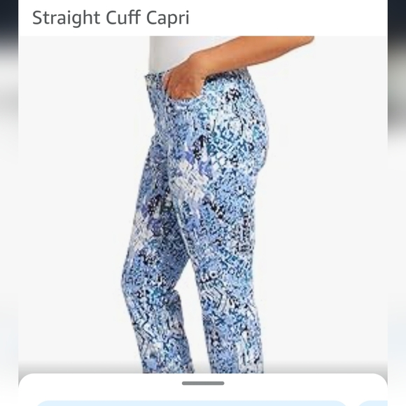 Nine West Blue Patterned Capris Sz 10 Has Streatch EUC - Picture 5 of 6